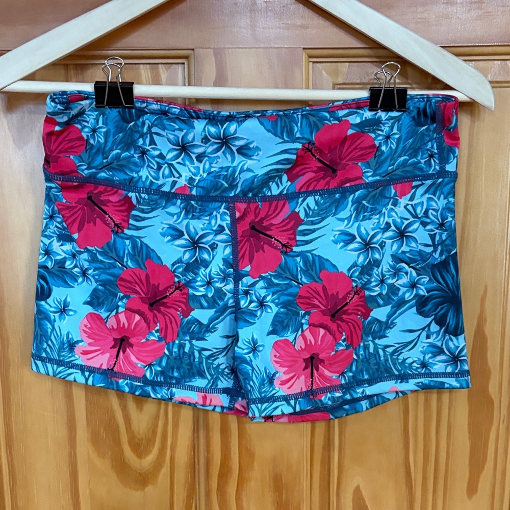 IAB MFG Floral Blue and Red Workout Shorts